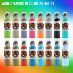 World Famous Set 16 Primary Color Tattoo Ink 1oz #2